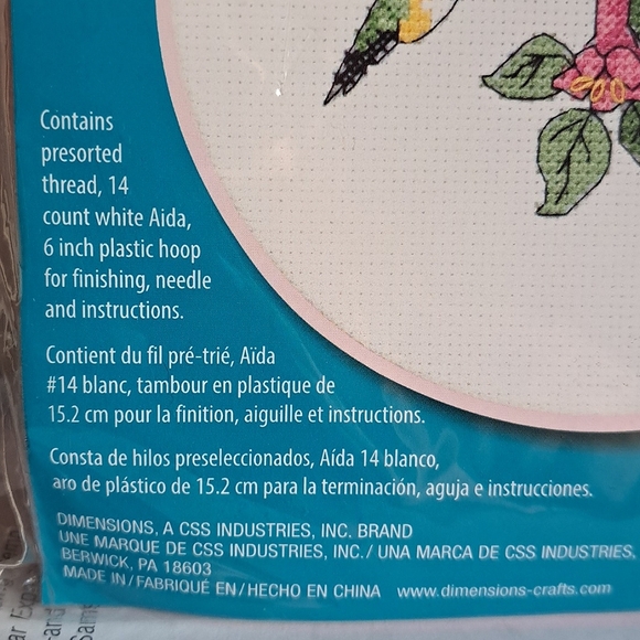 New Dimensions Learn a Craft - Hummingbird Duo Counted Cross Stitch Kit 6 inch - Picture 4 of 9